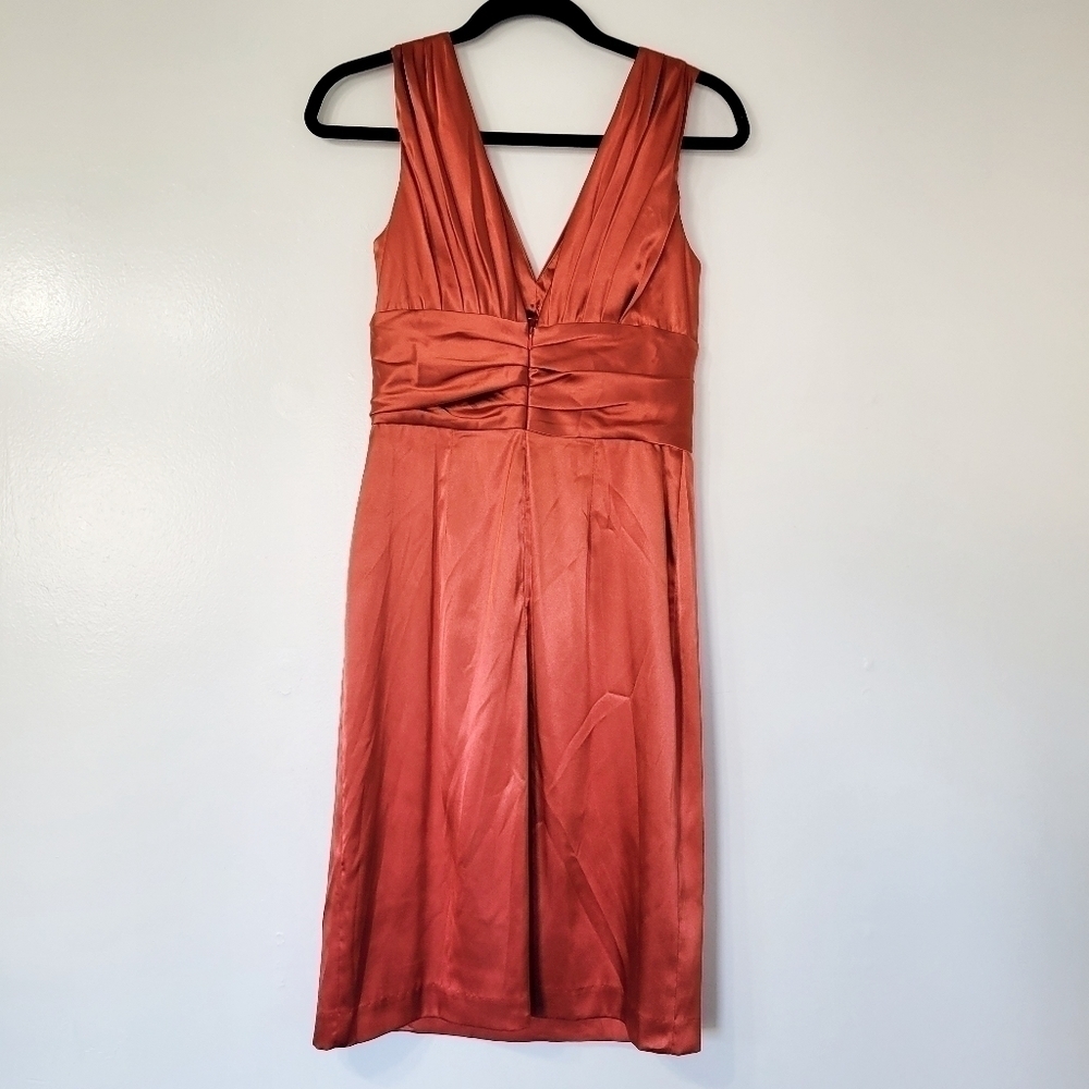 Eliza J Orange Satin Sleeveless Special Occasion Cocktail Dress Size 4 - Picture 2 of 10